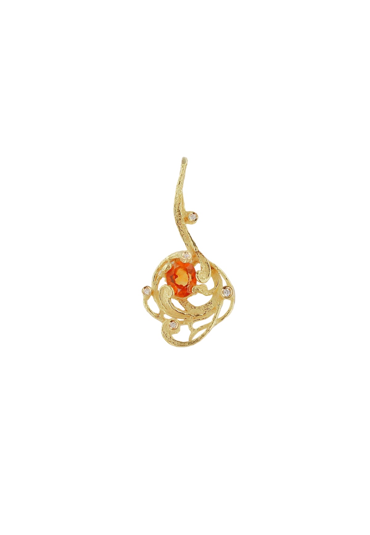 Orecchini Pendenti Giallo Citrino E Topazio Bianco - Forma Fiore, Rame Placcato Platino