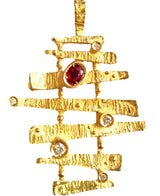 Ciondolo oro rubino e diamanti  Collezione Steps